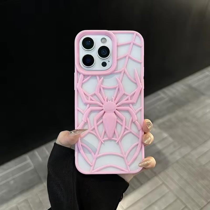 2025 Cool 3D Spider Hollow Dissipate Heat Phone Case For iPhone16 15 14 13 12 11 Pro Max Plus Shockproof Soft Silicone Cover