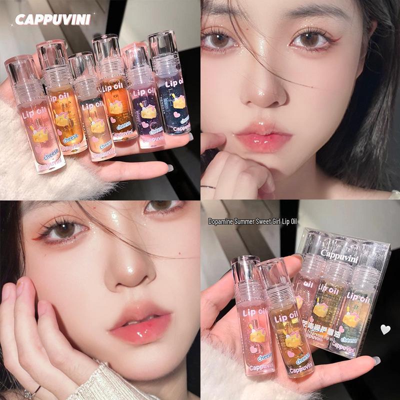 Набор блесков для губ Cappuvini: Прозрачный, Увлажняющий, Придающий объем блеск с зеркальным сиянием