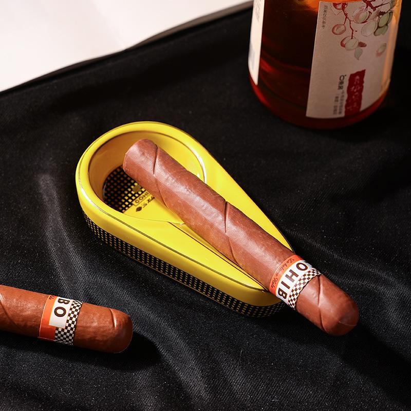 1PC European style ceramic cigar ashtray high-end creative personality portable home office ashtray accessories cigar rack single ashtray