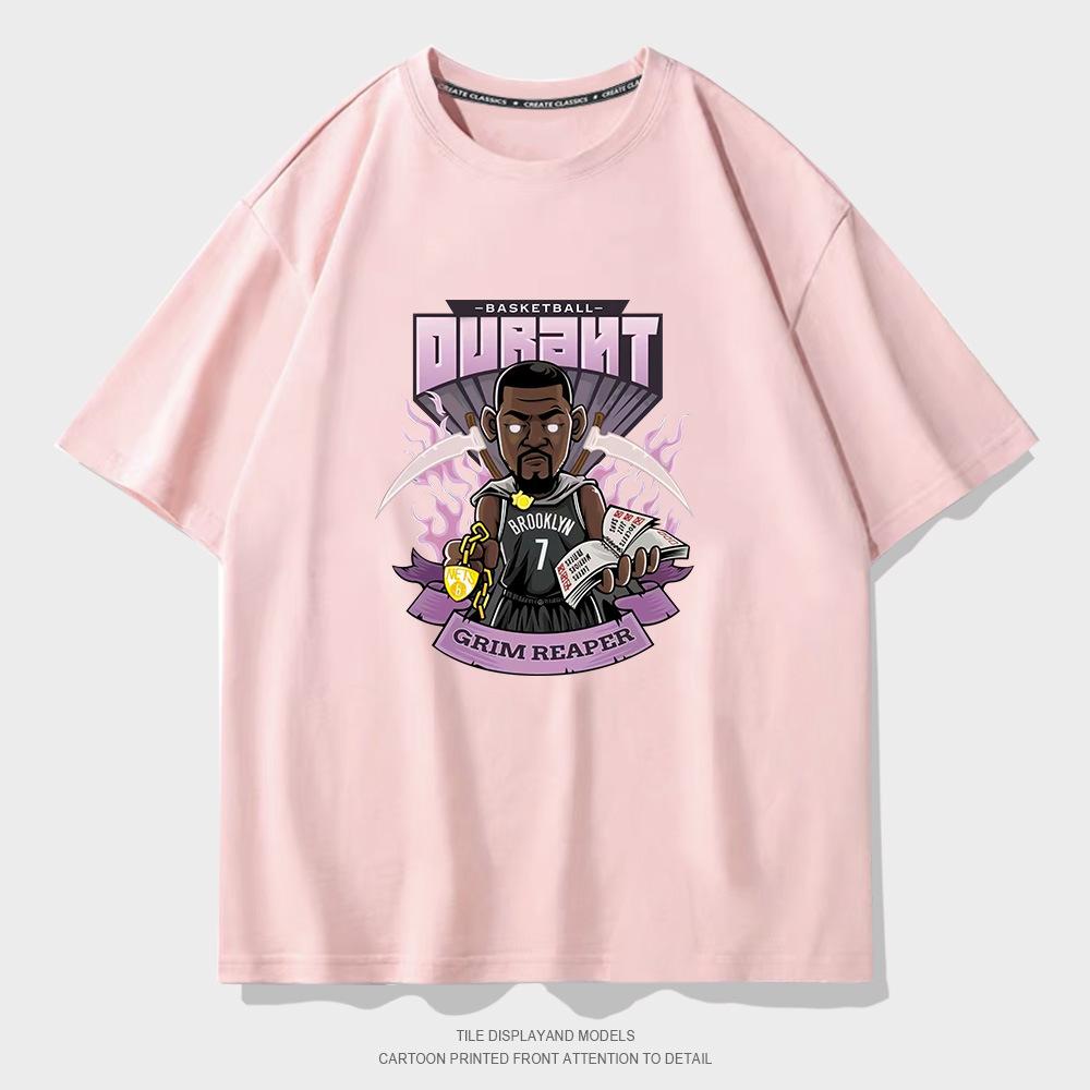 2022 Summer Nets Durant Basketball Training T-Shirt Men's Cotton Loose Large Size Casual Short Sleeves