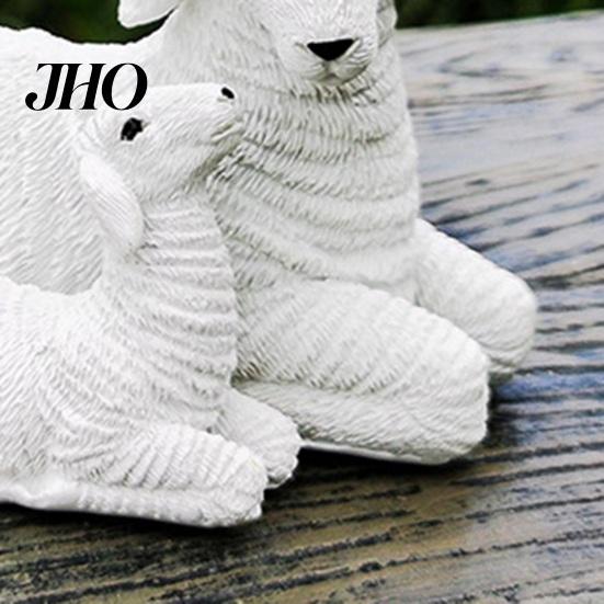 Romantic Sheep Decoration Resin Lamb Figurine Small Family Statue Rustic Farmhouse Animal Sculpture for Fairy Garden Yard Patio Landscaping Decor