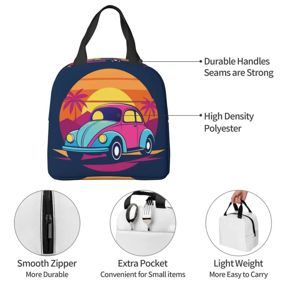 Beach Cartoon Camping Vehicle Insulated Lunch Bag for Kids School Cooler Thermal Food Box Tote Portable Lunch Boxes Container