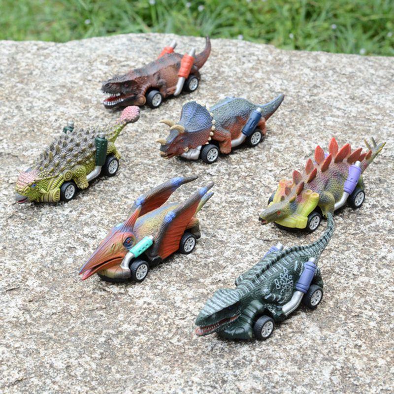 Vibrant Dinosaur Cars Pull Back Toy Set For Kids With Boomerang Action