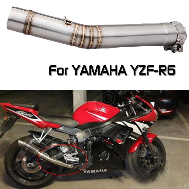 Motorcycle Exhaust Escape Mid link pipe Moto Muffler Connect For YZF R6 YZF-R6 1998 1999 2000 2001 2002 2003 2004 2005