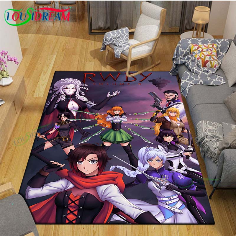 Anime Characters A-RWBY Carpet for Living Room Home Sofa Decoration,Children Game Large Decor Floor Mat Yoga Mat Large Carpet