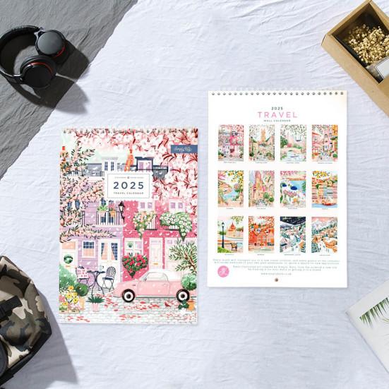 1/2 шт. настенный календарь 2025 года на 12 месяцев, календарь путешествий, настенный ежемесячный планировщик для домашнего офиса, организация расписания