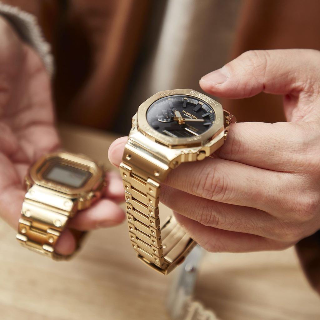 Casio Полностью металлические спортивные часы G-Shock GMB2100GD-9A Gold, Gold,