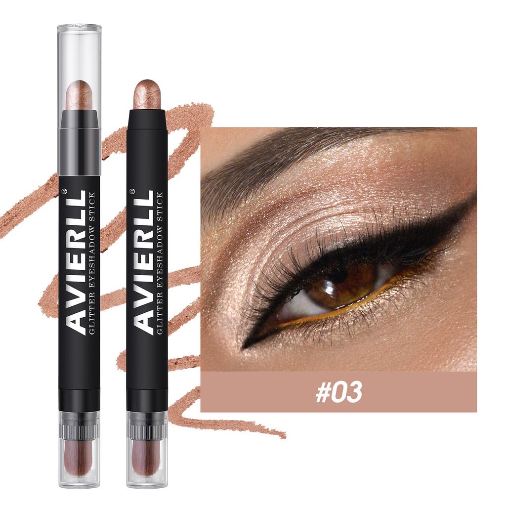 Тени-карандаш с металлическим блеском Водостойкие стойкие тени для век Кремовые карандаши для глаз цвета шампанского и коричневого Многофункциональный карандаш для теней для век Подводка для глаз с подсветкой