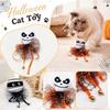 Игрушка для кошек с кошачьей мятой Хэллоуин Череп Призрак Игрушка для кошек с колокольчиками Мягкая плюшевая игрушка для питомца Интерактивный аксессуар для Хэллоуина для кошек