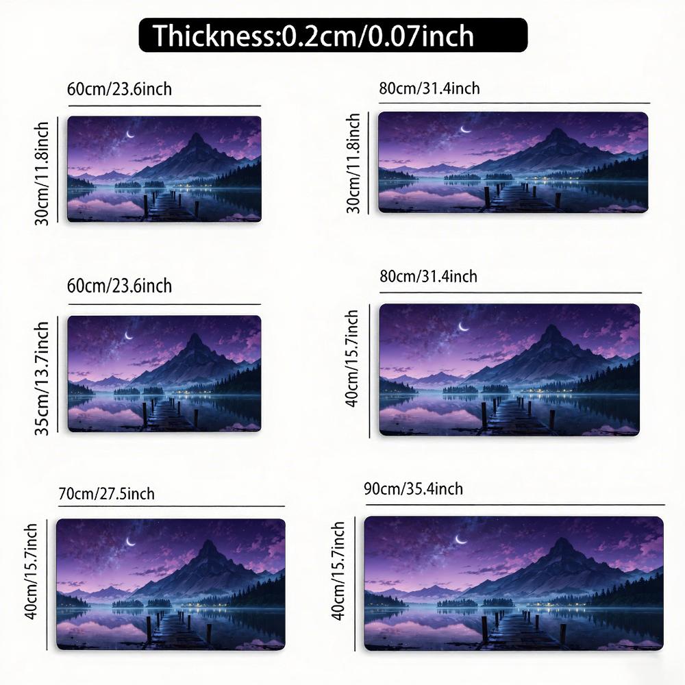 Starsmoonmountainlake Landscape Mouse Pad Large Rubber Nonslip Desk Accessories Mousepad For Officegamer Keyboard Decor Mat