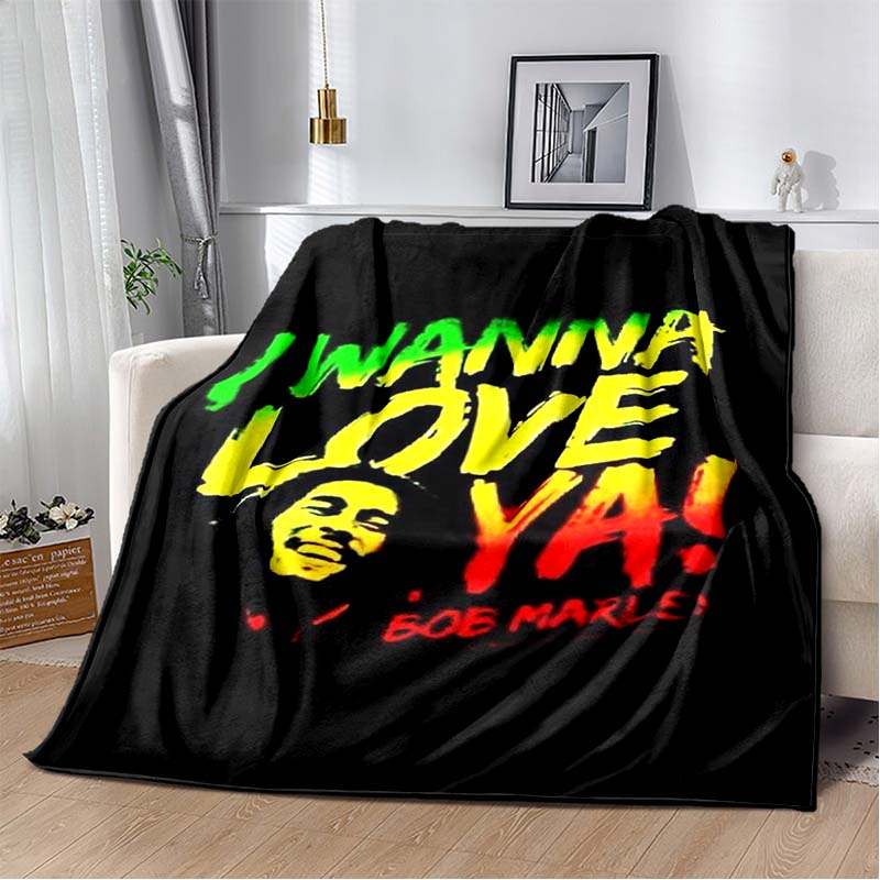 Bob Marley Album Blanket Reggae Music Jamaican Style Soft Flannel Blanket Home Sofa Bed Cover Warm Travel Christmas Gift Blanket