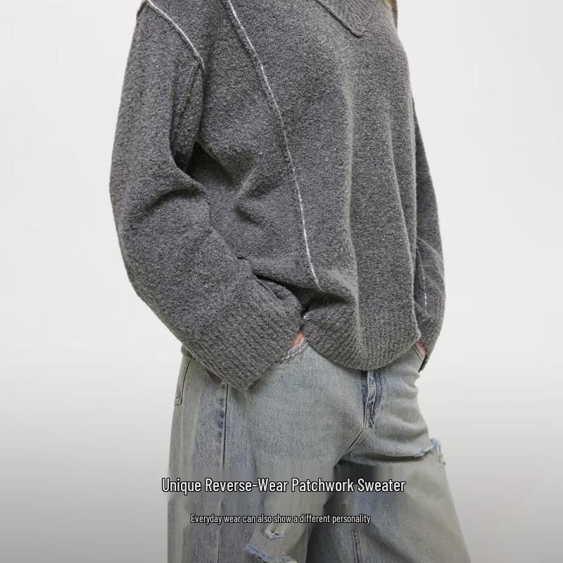 Only Женский вязаный свитер свободного кроя с V-образным вырезом