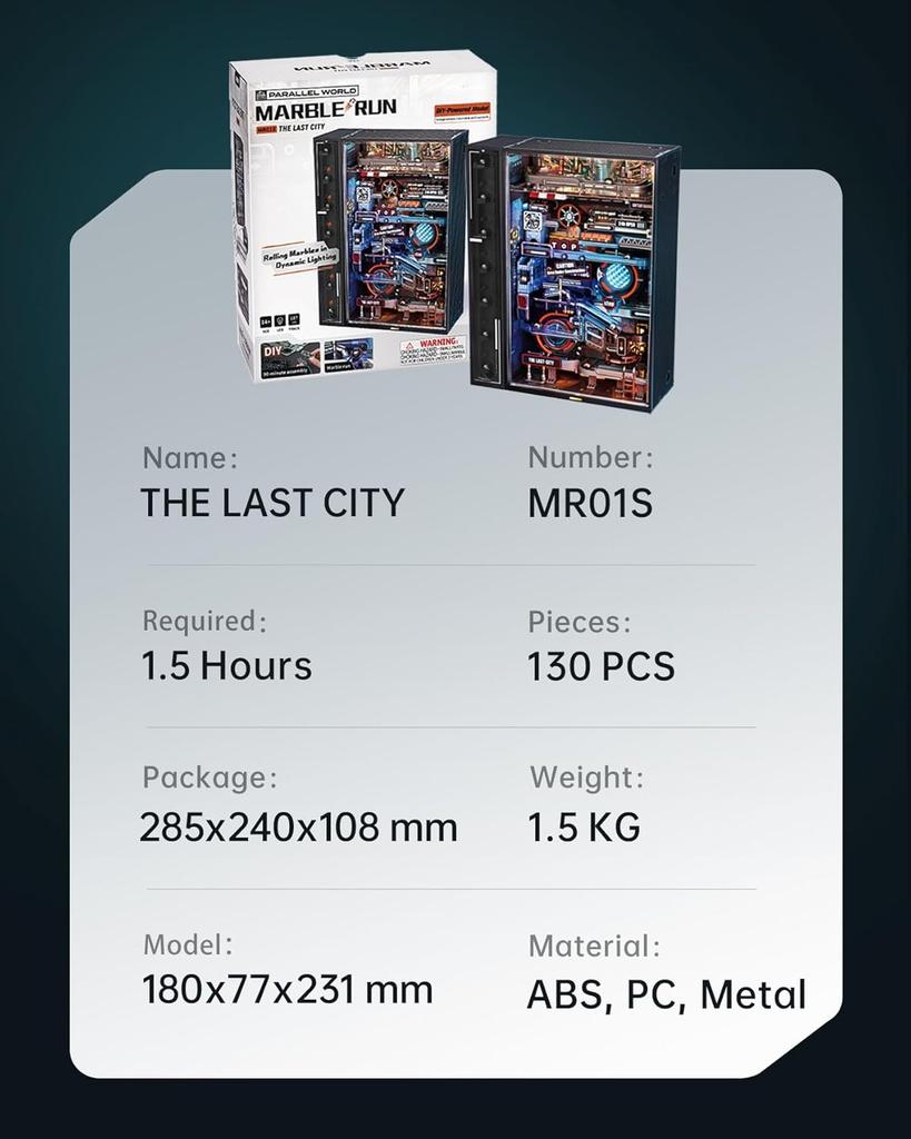 Robotime Rokr Последний город Параллельный мир Набор строительных игрушек Футуристический мраморный трек Автоматическая 3D игровая декорация для мужчин и женщин