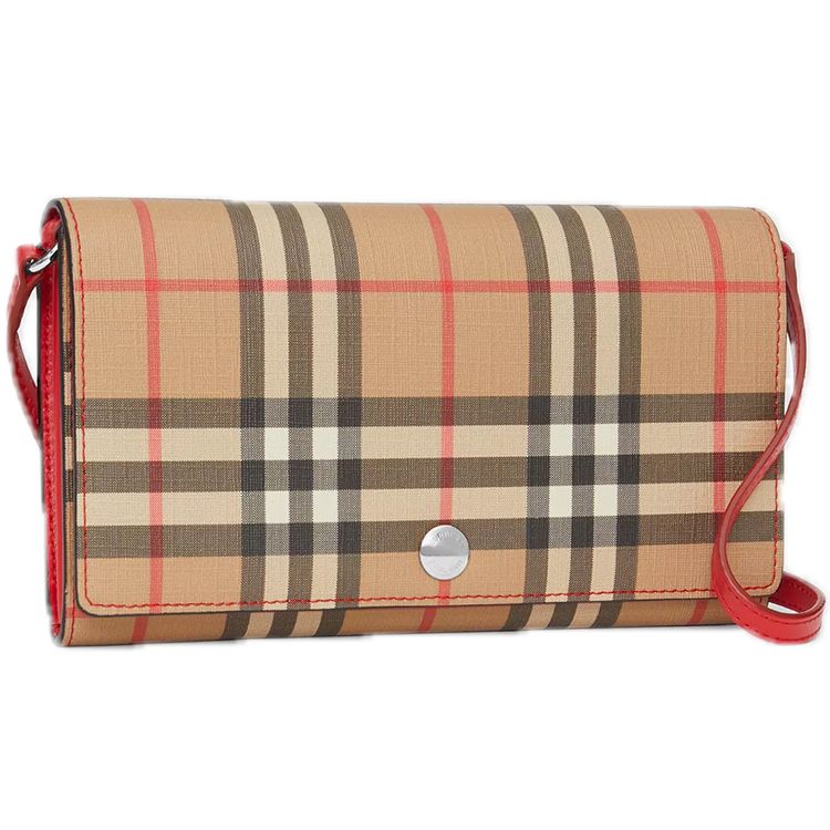 Burberry Vintage Check Detachable Strap Canvas And Leather Crossbody Shoulder Bag Women bags 80151361