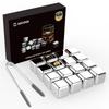 16 Stainless Steel Ice Cubes, No-Melting Ice, Perfect for Men, Birthday Gift, Father's Day, or Drinking Juice or Soda (Silver, 16 Cubes)