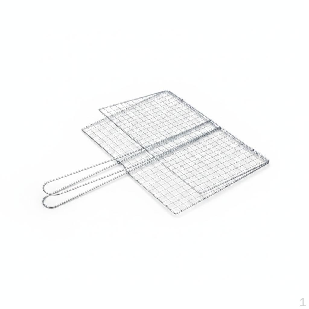 Портативная корзина для гриля-барбекю со складной ручкой для рыбы и мяса 35 см x 20 см
