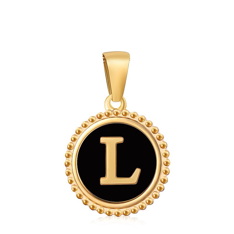 Новый кулон с черной буквой в виде капли масла, кружево 18 карат, классический универсальный нишевый дизайн кулона