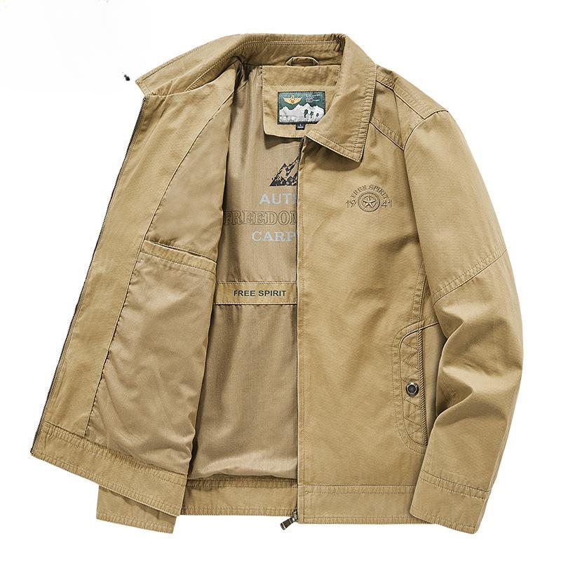 New Jacket Men's Loose Tooling American Retro Lapel Autumn and Winter Casual Coat