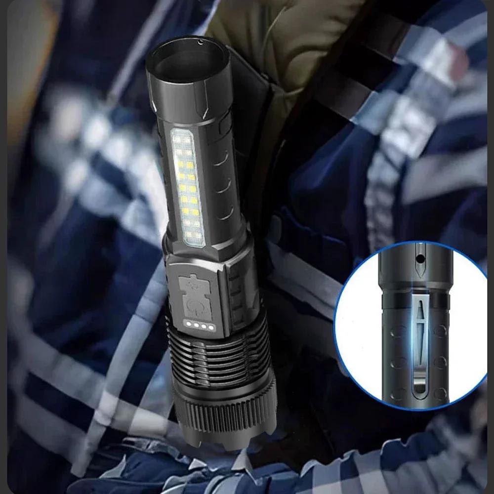 Strong LED Flashlight Fast Type C Rechargeable Light Outdoor Lighting Powerful Handheld Torch For Camping Emergencie