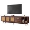 TV Ständer, Lowboard TV Board Schublade, Offene Staufächer, TV-Schrank Landhausstil Sideboard, Fernsehschrank Wohnzimmer Esszimmer, 190cm, Braun