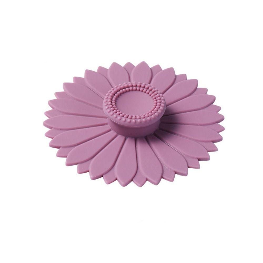 Sealed Sunflower Silicone Cup Lid Seamless Coffee Mug Lids Drinkware Cup Cover Glass