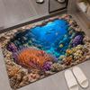 3D Ocean Underwater World Rug Visual Illusion Coral Reef Bath Mat Marine Life Home Decor Doormat Anti-slip For Outdoor Bathroom