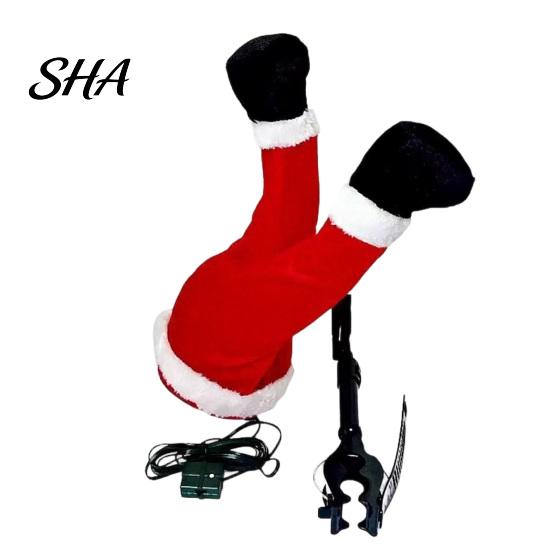 Christmas Tree Embellishments Elf Shaking Leg Decoration, Electric Santa Claus Party Props for Xmas Tree, cHalf Body Ormament Accessory