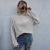 Loose Knitted Turtleneck Sweater Women Solid Color Pullover Top Full Sleeve All Match Spring Fall S-L