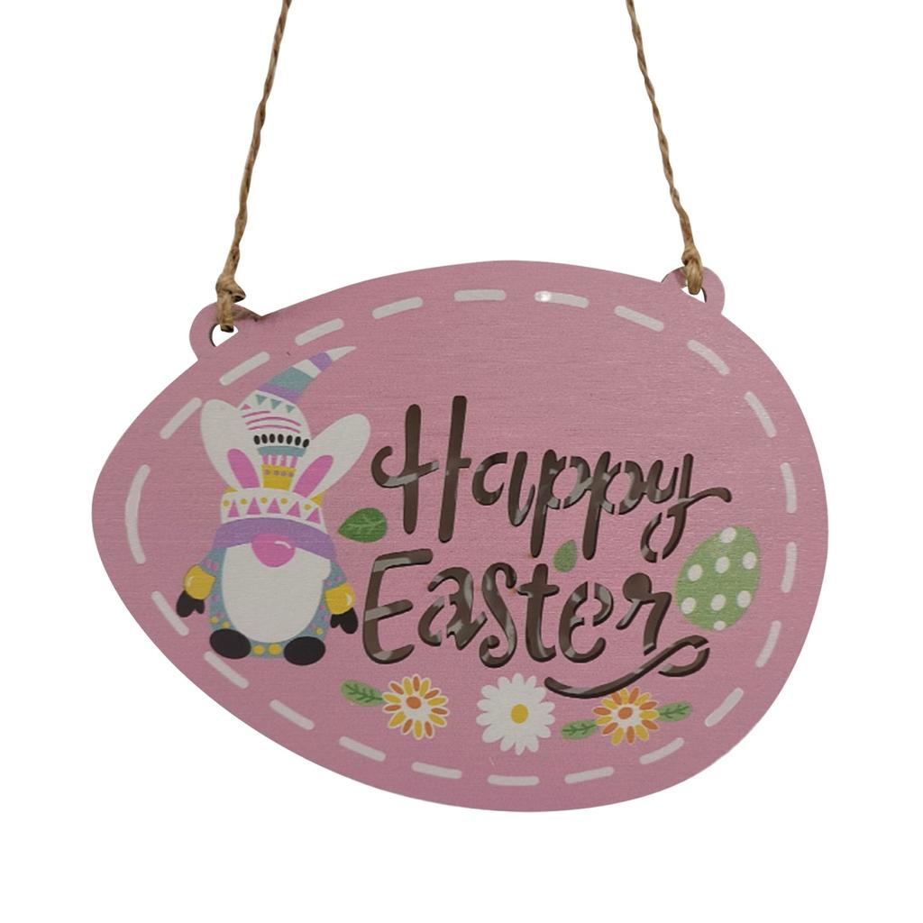 Wooden Easter Bunny Cute Style Party Crafts Wooden Sign Hanging Decoration