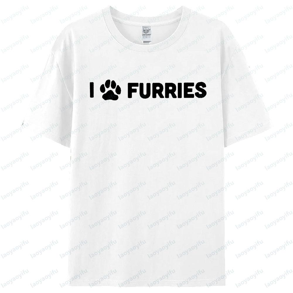 Furry Fandom Shirt Unisex Funny Furry TShirt FURRIES Contracted Design Tshirt Daily Life Casual Men Women Cotton Short Sleeve