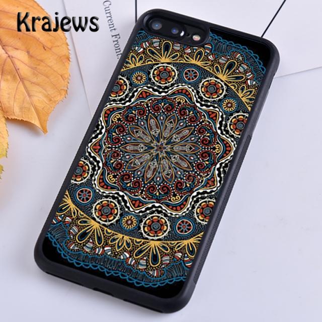 Krajews Чехол-накладка в индийском стиле с яркой мандалой для iPhone 17 Air 16 15 14 plus 11 12 13 pro max coque Fundas