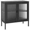 VidaXL Black Buffet 70x35x70 Cm Glass and Steel 353001