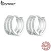 925 Sterling Silver Multi-circle Ear Buckles Hoop Earrings for Women Engagement Wedding Fine Jewelry Gift