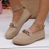 Fashion Women Flats Spring Big Size Fashion Flat Shoes for Women High Quality Metal Chain Slip On Loafers Fashion Breathable Women Shoes
