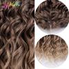 Crochet Hair 10 Inch Synthetic Curly Hair Deep Wave Hair Twist Braid Hair Ombre Blonde Brown Water Wave Braiding Hair Extensions