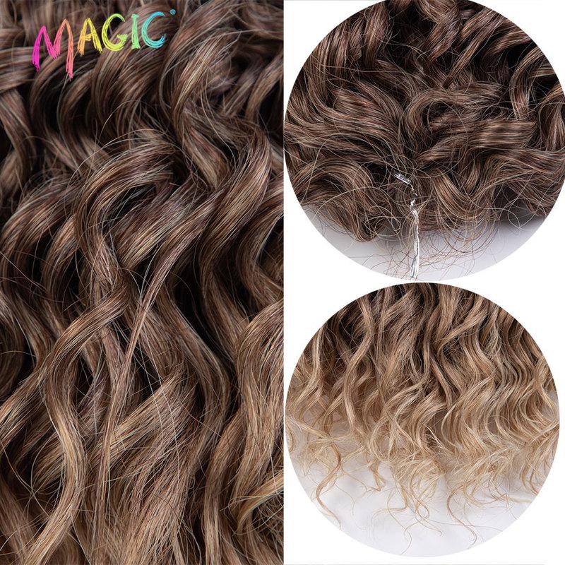 Crochet Hair 10 Inch Synthetic Curly Hair Deep Wave Hair Twist Braid Hair Ombre Blonde Brown Water Wave Braiding Hair Extensions