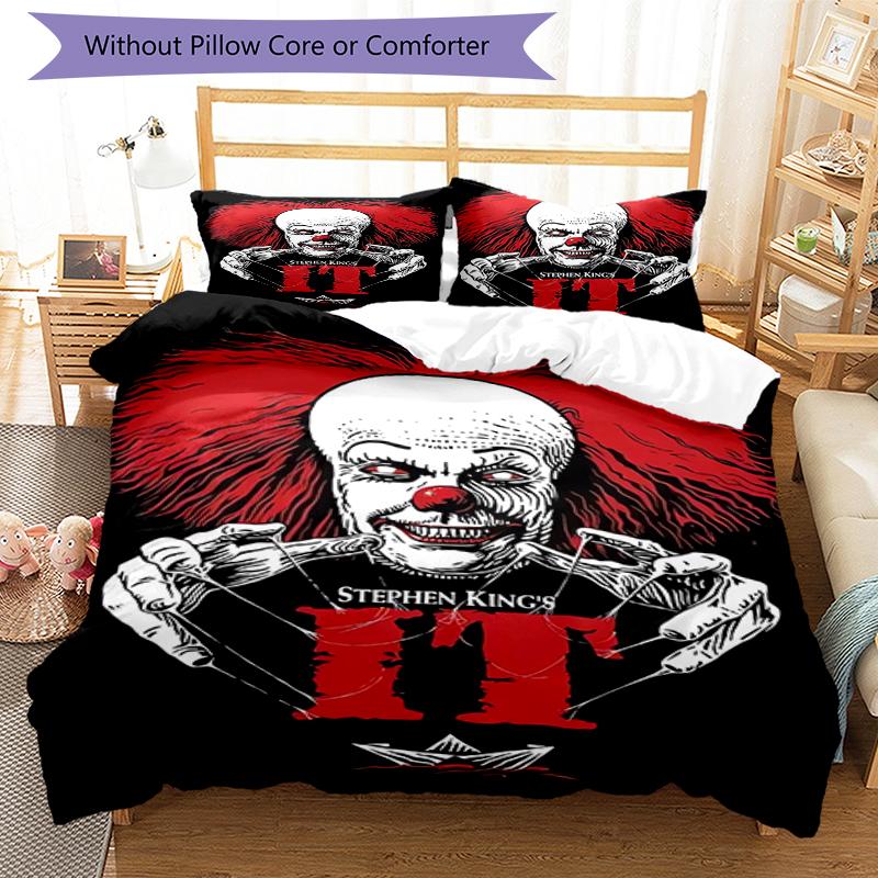 3pcs Halloween horror Bedding Set Duvet Cover Closure Includes 1 Duvet Cover & 2 Pillowcases, Soft and Comfortable for All Seasons.