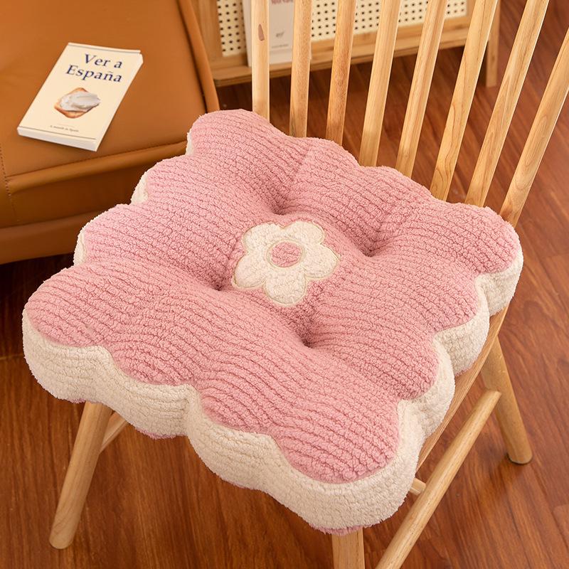 New Solid Color Simple Biscuit Comfortable Cushion Round Waist Protection Cushion Office Seat Square Breathable Cushion Gift