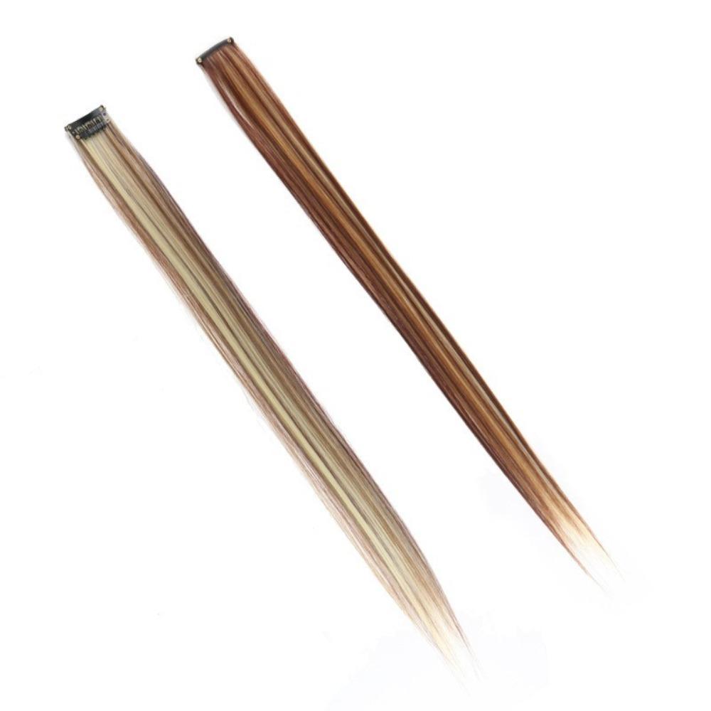 Rainbow Colorful Extension Fashion Long Straight Wavy Hairpieces Fake Hair Clip Strands  Women/Kids