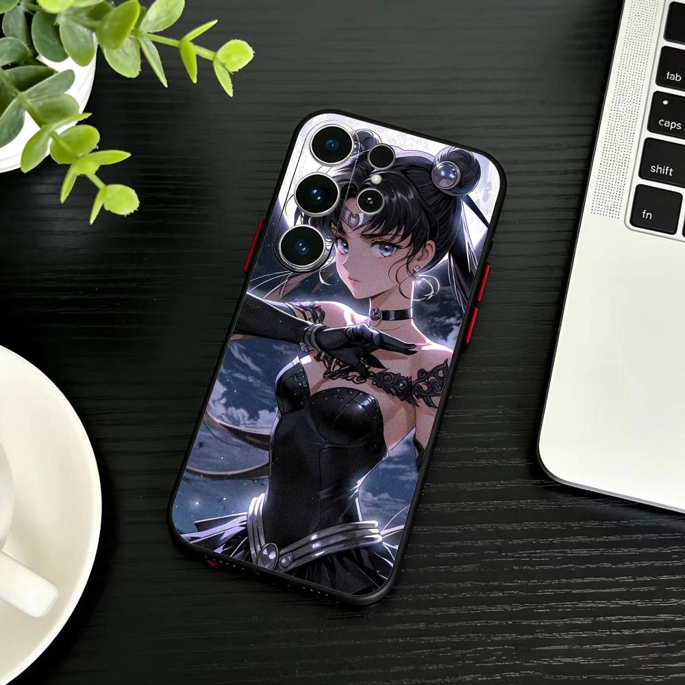 Мультяшный чехол для телефона S-Sailor M-Moons Для Samsung S26,S25,S24,S23,S22,S21,S20,Plus,Fe,Lite,Другие Черный чехол