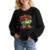 Kids' Fashion Loose-Fit Casual Long-Sleeve Christmas Print Oversized Crewneck Sweatshirt
