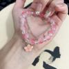 Весеннее письмо персиковый цвет бахрома браслет нишевый дизайн новый ручной работы бусины вишневый цвет ювелирные изделия высокая чувственность