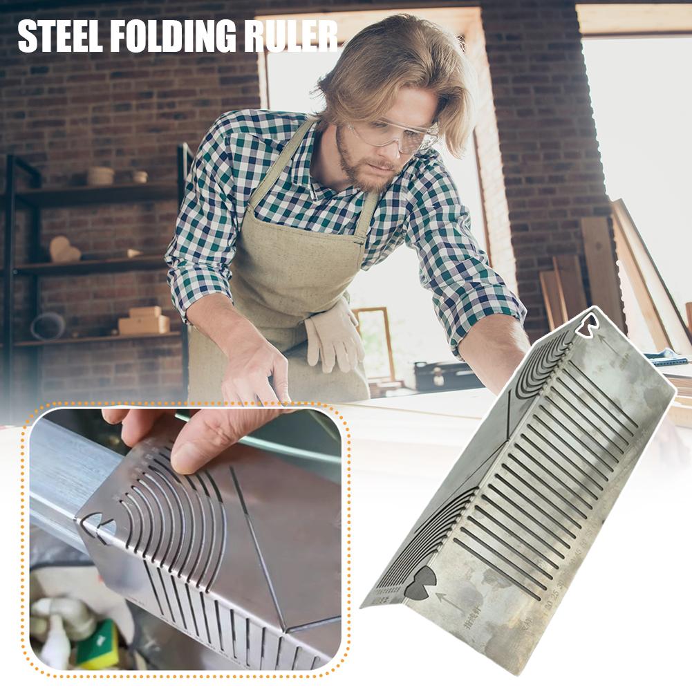 1pc Square Tube Folding Ruler Steel Multifunction Ruler Four-sided Measuring Rule Two C4A5