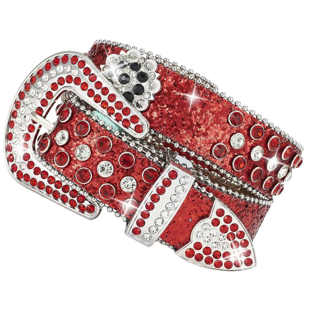 Ремень с пряжкой-стразами для всех возрастов BlingBling Пояс с пайетками Крутой Западный Пояс с Рисунками Пояс для Уличных Танцев на Талию для Джинсов
