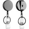 Small Heavy Duty Retractable Badge Holder Reels Metal ID Badge Holders with Belt Clip Key Ring Keychain 62cm UHMWPE Fiber Cord Reinforced ID Strap