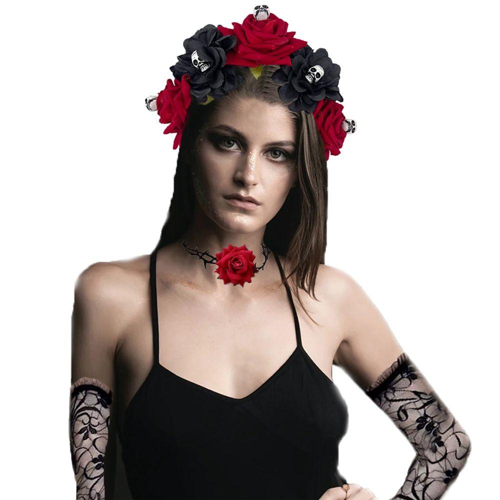 Костюм для вечеринки Хэллоуин Головной убор Фотореквизит День мертвых Головной убор для женщин