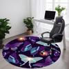 1PC Butterfly Night Light Office Round Rug, Non slip, Soft and Durable Office Rug for Interior Decoration, Perfect for Office