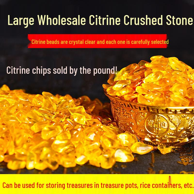 Желтый цитрин, гранулы дробленого камня для естественной демагнетизации, горшочков с сокровищами, банок для риса и аквариумов.