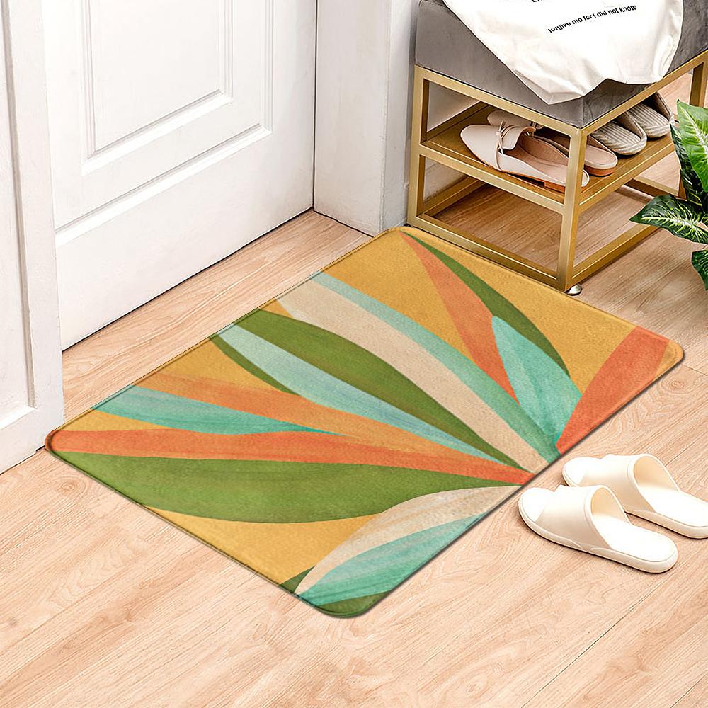 Коврик с рисунком тропических растений, дверной коврик, домашний впитывающий коврик, влагостойкий для крыльца, спальни