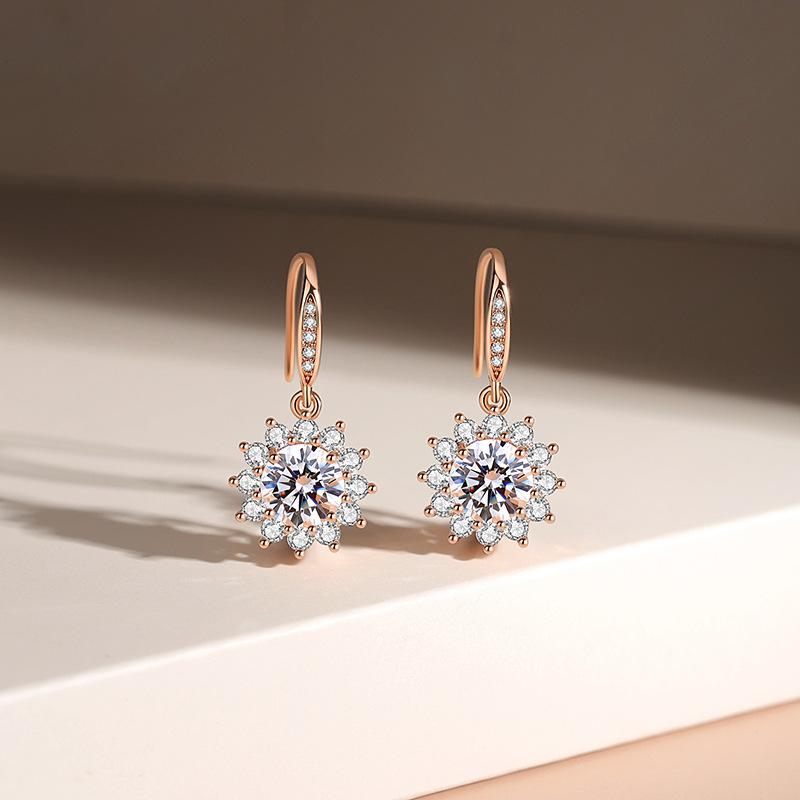 Серьги-гвоздики в форме цветка женские легкие роскошные серьги Niche Design Sense Commuter